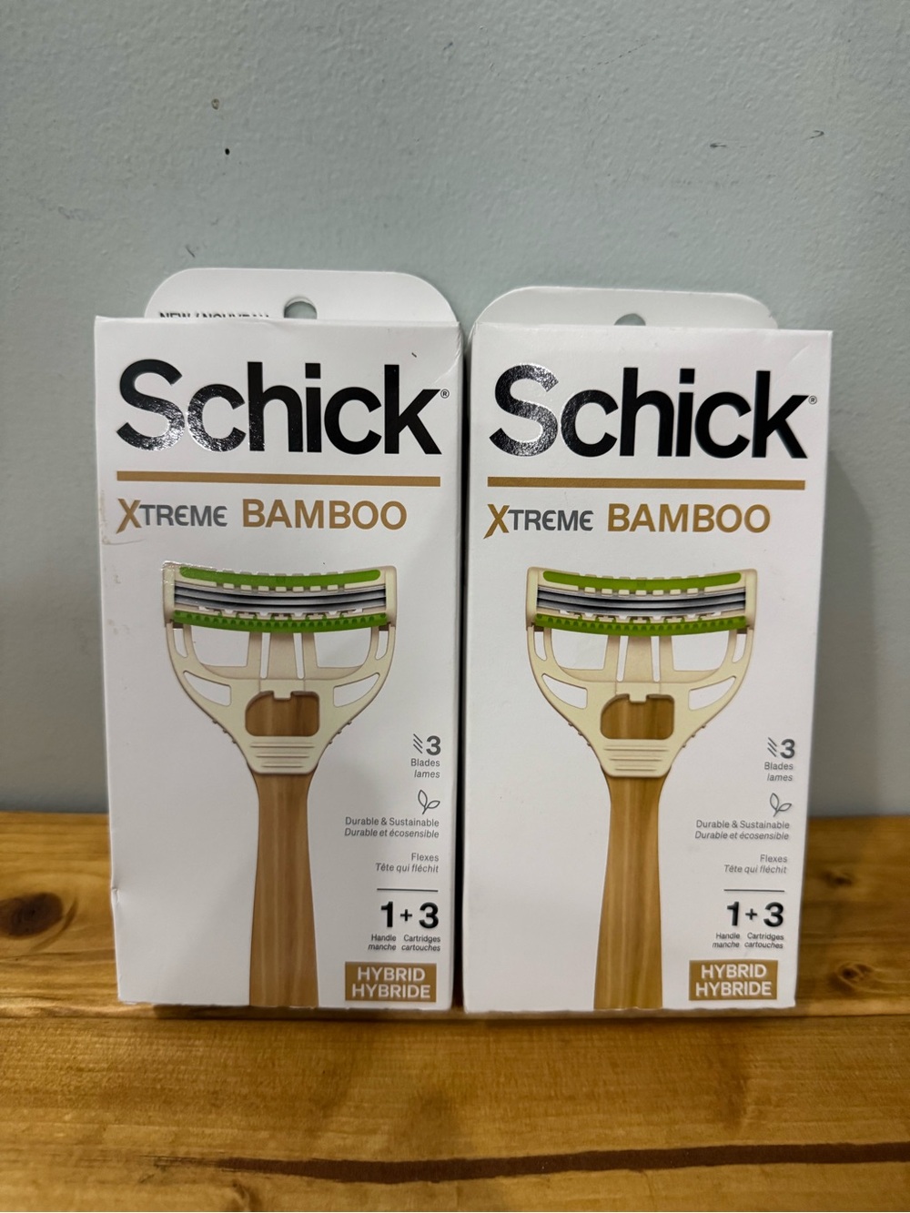 Schick Xtreme Bamboo Men's Razor - Natural Bamboo Handle, 1 + 3 Blades